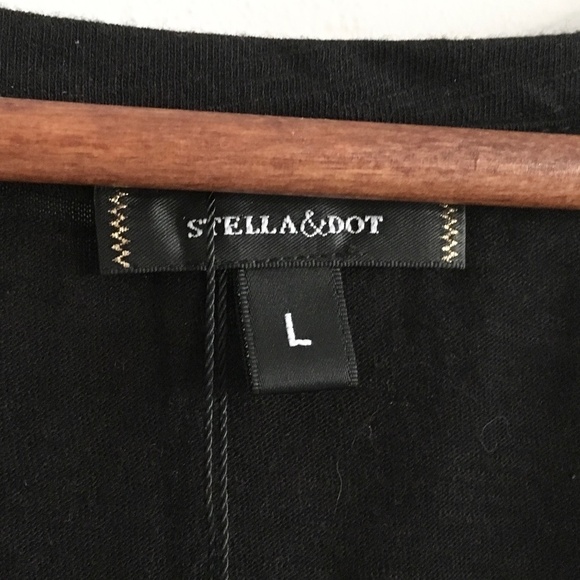 NWT Stella&Dot Women’s The Twist Tee Black Modal Cotton Lightweight Sz L - Picture 5 of 12